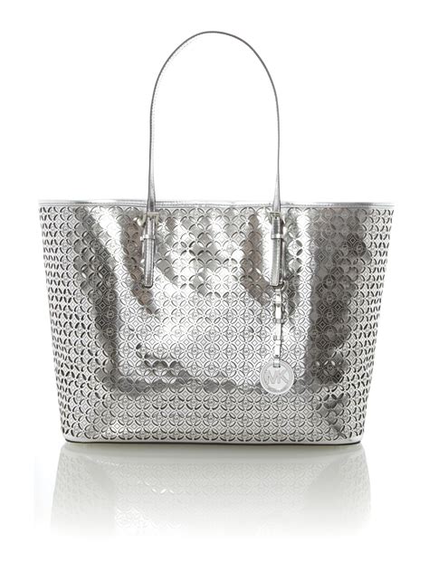 silver glitter michael kors purse|Michael Kors metallic silver handbags.